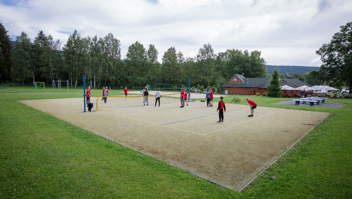 Multi-purpose sports ground with artificial surface
